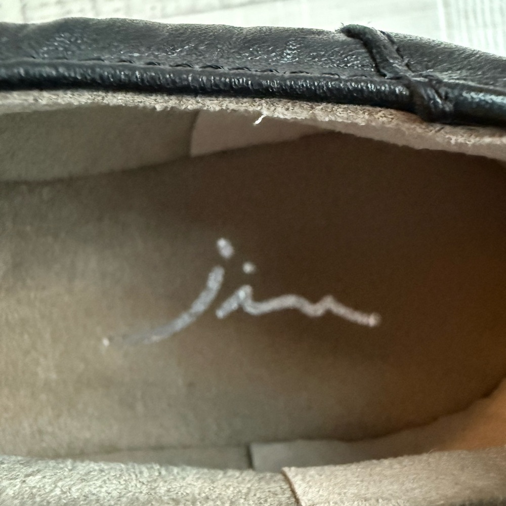 Jin Black Leather Flats Made In Japan Super Soft Wrinkled leather New JP22.5 - Picture 5 of 7